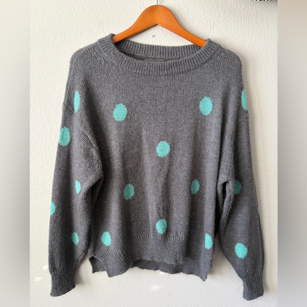 Wooden Ships Mohair Wool Blend Polka Dot Crew Neck Sweater Women’s Small Medium